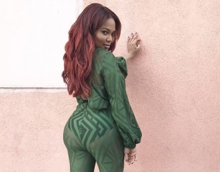 A picture of Teairra Mari flaunting her buttocks after fat transfer surgery and implants.